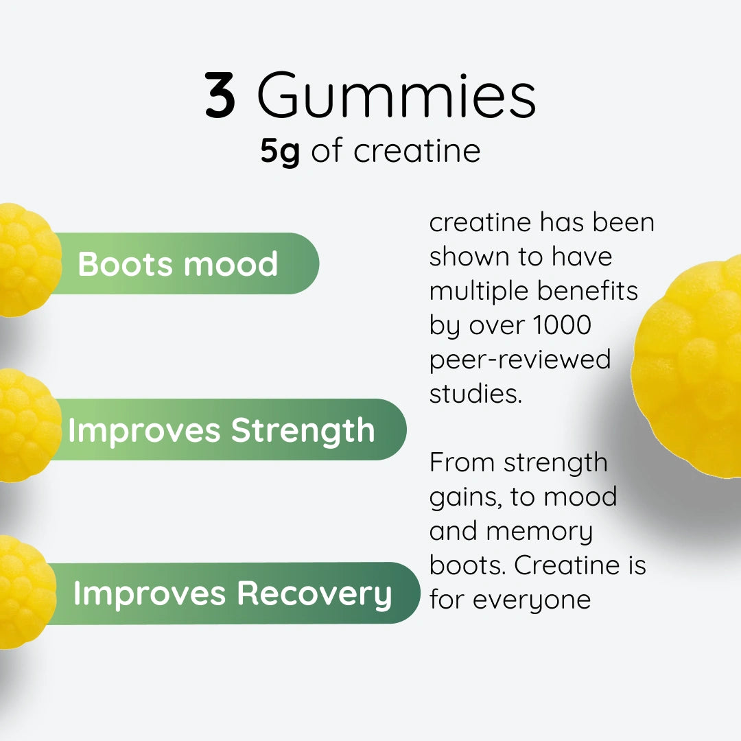 Creatine gummies pineapple flavor sports nutrition supplement by Nootra