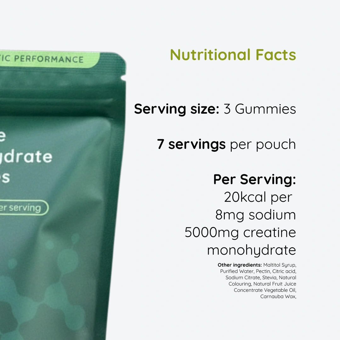 Nutritional facts label for a product with a green package on a white background