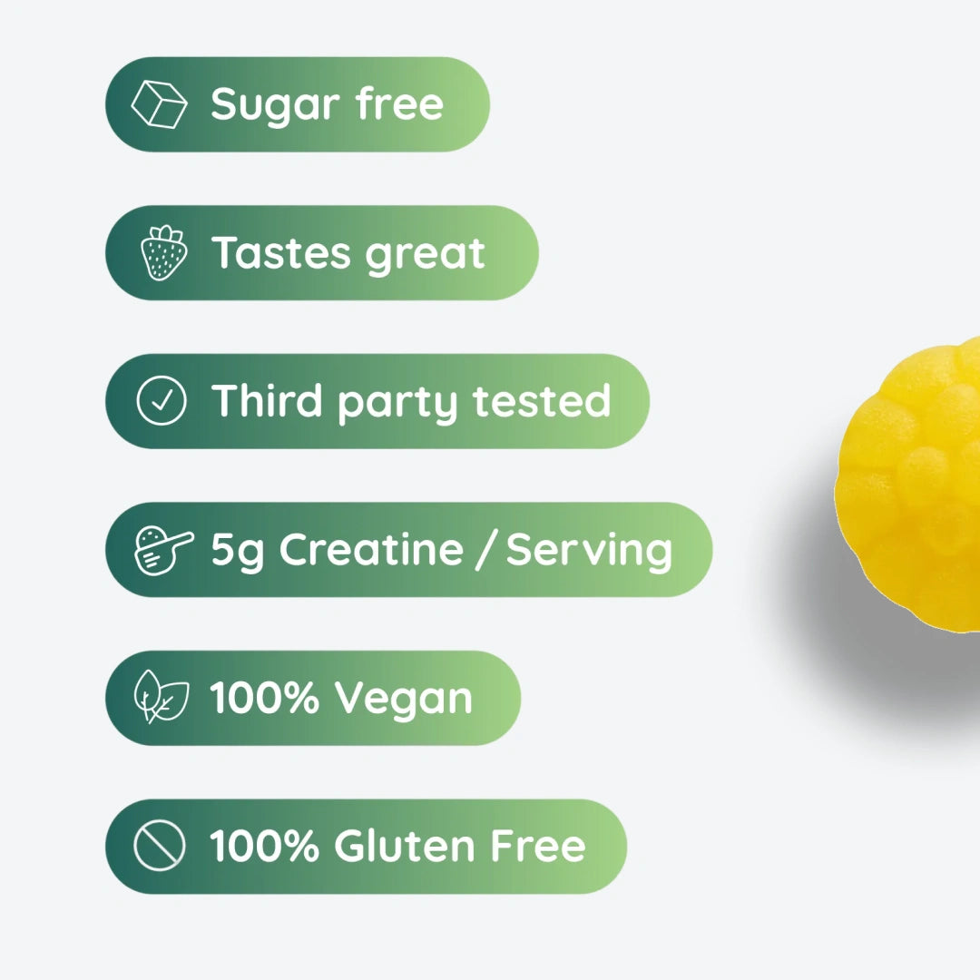 Pineapple creatine gummies 7-day trial chewable supplement by Nootra
