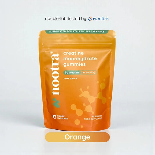 Nootra creatine gummies orange flavour 7-day trial supplement pack