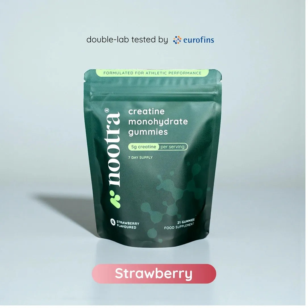 Creatine gummies strawberry flavor 7-day trial supplement by Nootra