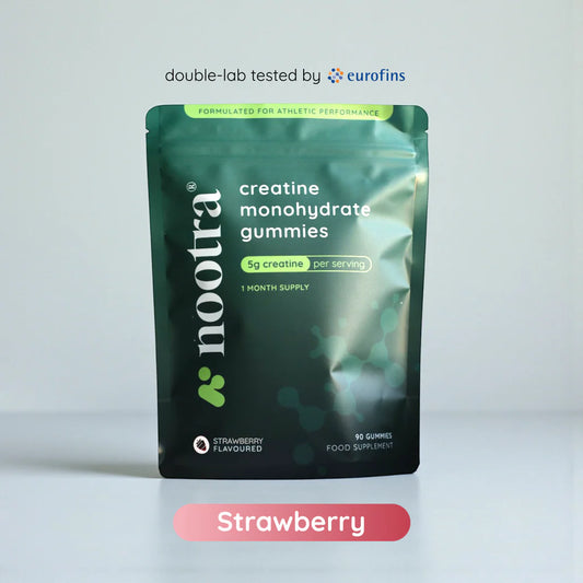 Nootra creatine gummies dietary supplement bottle for muscle support